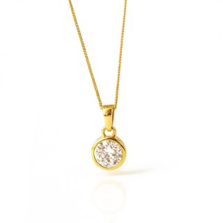 Naszyjnik stal szlachetna pozłacana 14k złotem, cyrkonia NST2227